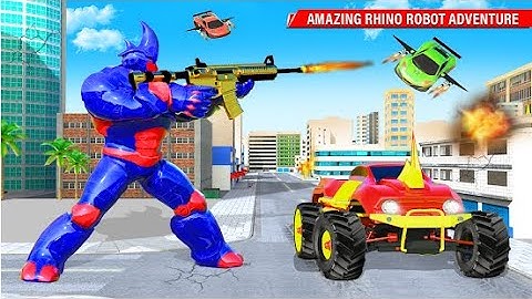 Rhino Robot Truck Robot Car Part-3 | Rescue City Robot Truck Rhino Android GamePlay | By Game Crazy
