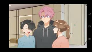 shikimori's brother blushing in front of two girls /shikimori isn't just a cutie English dub /