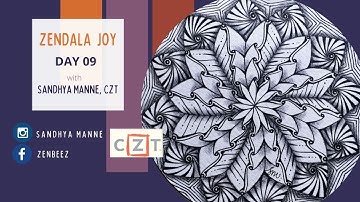 ZENDALA JOY Day 9 - String 10, exploring Zentangle® and Mandala