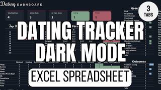 Dating Tracker Excel Spreadsheet - Dark Mode