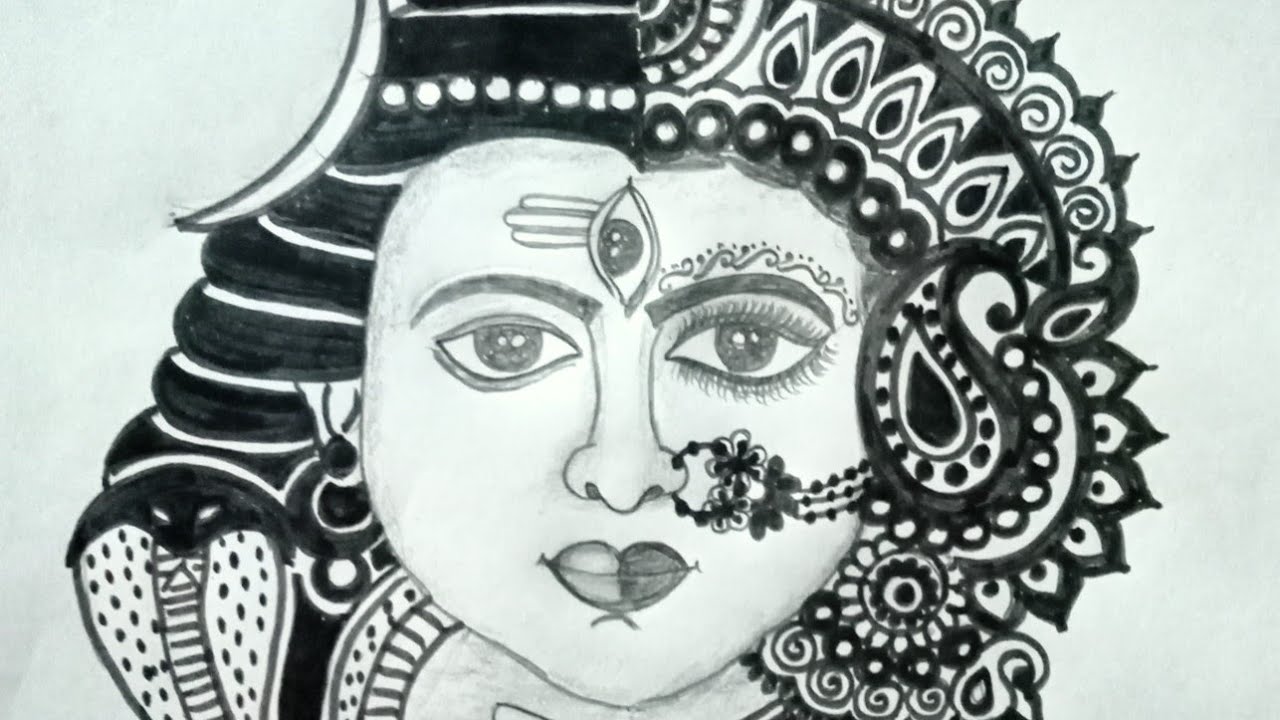 Ardhnarishwar pencil drawing 🙏🏻🕉️#shorts#art #shivshakti #sketch  #craftynishapundir - YouTube