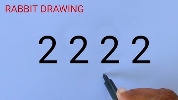 Easy Rabbit Drawing With 2222 Number | Rabbit Drawing Step By Step
