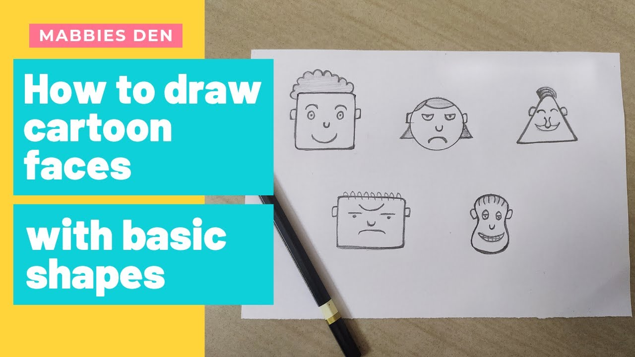 How to draw cartoon faces with basic shapes for kids|| Easy drawing ...