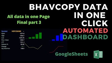 How to get Bhavcopy data || delivery % data   || automated data in googlesheets Part 3