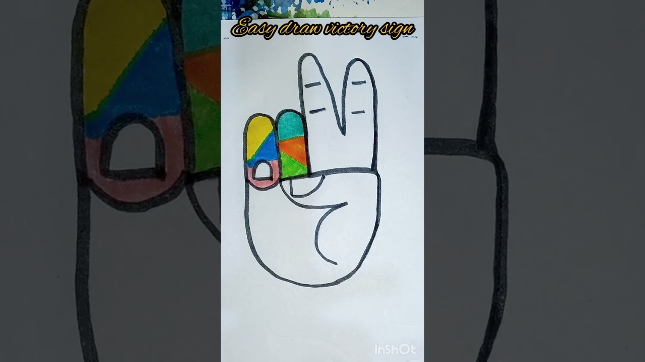 how to draw ✌victory sign for kids 