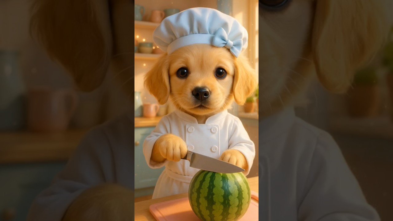 Asmr dog fruit cutting  