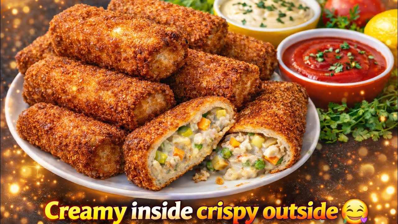 Creamy saucy🤤Chicken Veggie Bread Pockets 🔥| iftaar special | kids lunch box special 