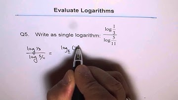 Write as Single Logarithm Q5