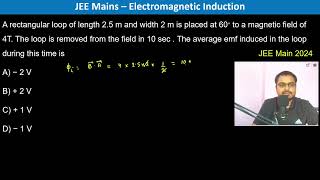 A rectangular loop of length 2.5 m and width 2 m is placed at 60∘ to a magnetic field of 4T. The