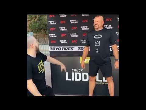 Chuck Liddell getting introduced by a super fan... Bruce Buffer better watch his job....