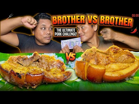 ⚡ BROTHER VS BROTHER CHALLENGE | 1KG +1KG PORK  CURRY EATING CHALLENGE WITH RICE MUKBANG 