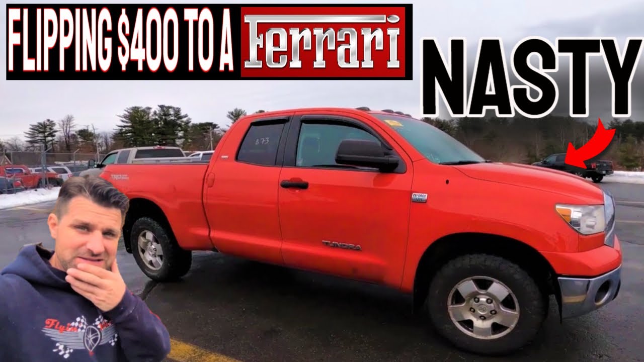 How bad is a $6000 Truck from a Dealer Auction? Flipping $400 into a Ferrari - Flying Wheels