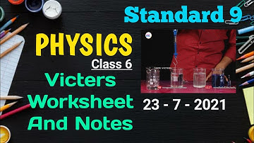 Victers std 9 Physics | Class 6 | Worksheet and notes |Kite Victers Physics std 9 worksheet #class_6