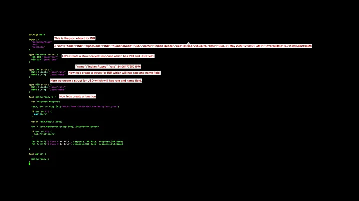 Go Program to decode / unmarshal JSON to struct