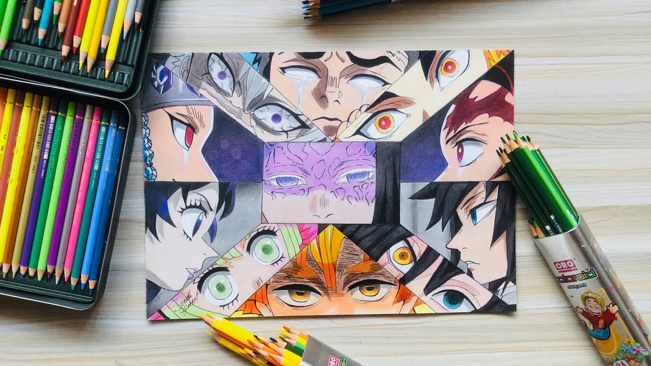 “The Eyes of the Hashira |  Demon Slayer Eye Drawing |  Serial Artist