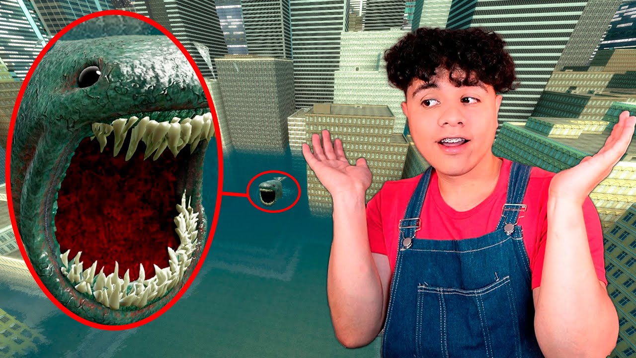 Un DRON capta a THE BLOOP MONSTRUO MARINO en la CIUDAD INUNDADA