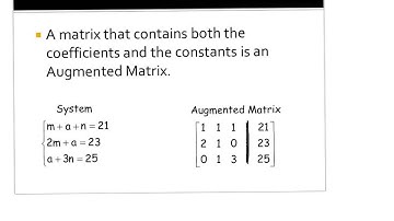 4 5 writing an augmented matrix