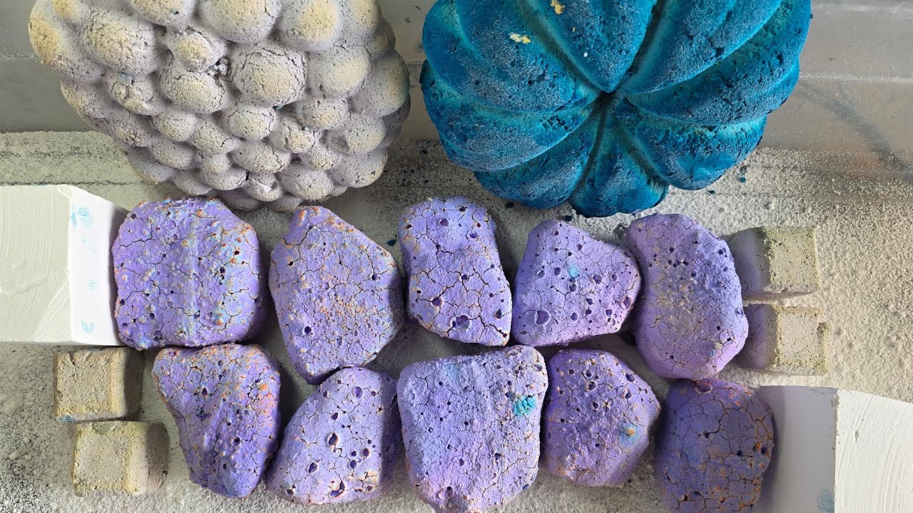 Purple Pasted Gym Chalk w/Other Gym Chalk Friends | ASMR | Sleep Aid | Oddly Satisfying