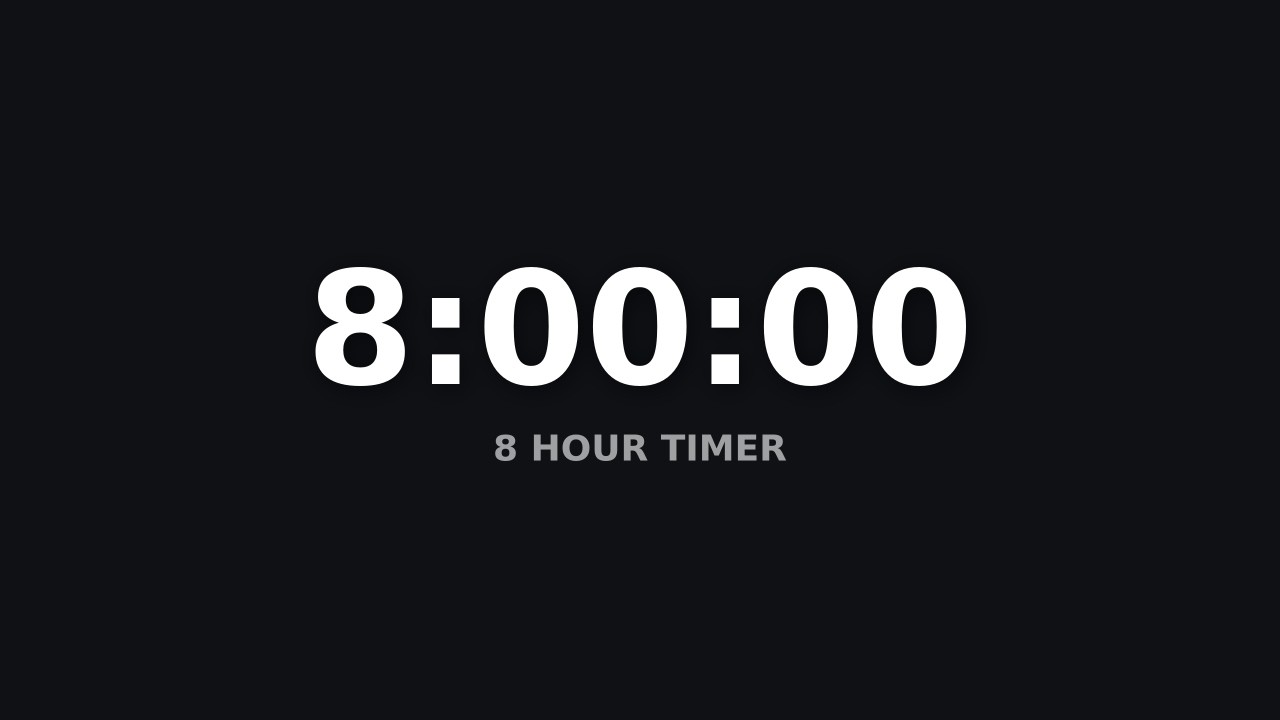 8 Hour Sleep Timer – Silent Countdown (No Music) - YouTube