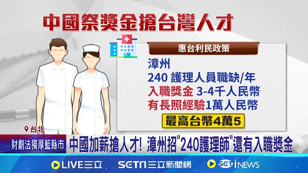 中國祭獎金搶台護理! 8大醫團喊