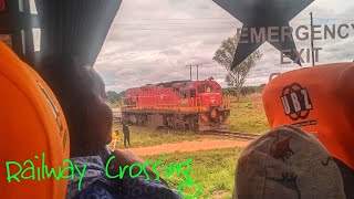 Bus Meets Train At Kapiri Railway Crossing Ubz Zambia Railways