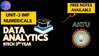 Data Analytics | Unit-3 | Important Numericals 🔥 Profile