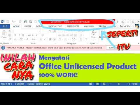 Cara Mengatasi Unlicensed Product Microsoft Office di Windows 10, 8, 7