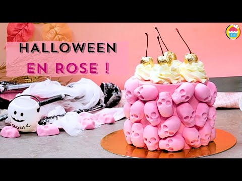 HALLOWEEN EN ROSE 🌷🫧💭! Gâteau crâne rose , Barbie Style | Miam et Miam