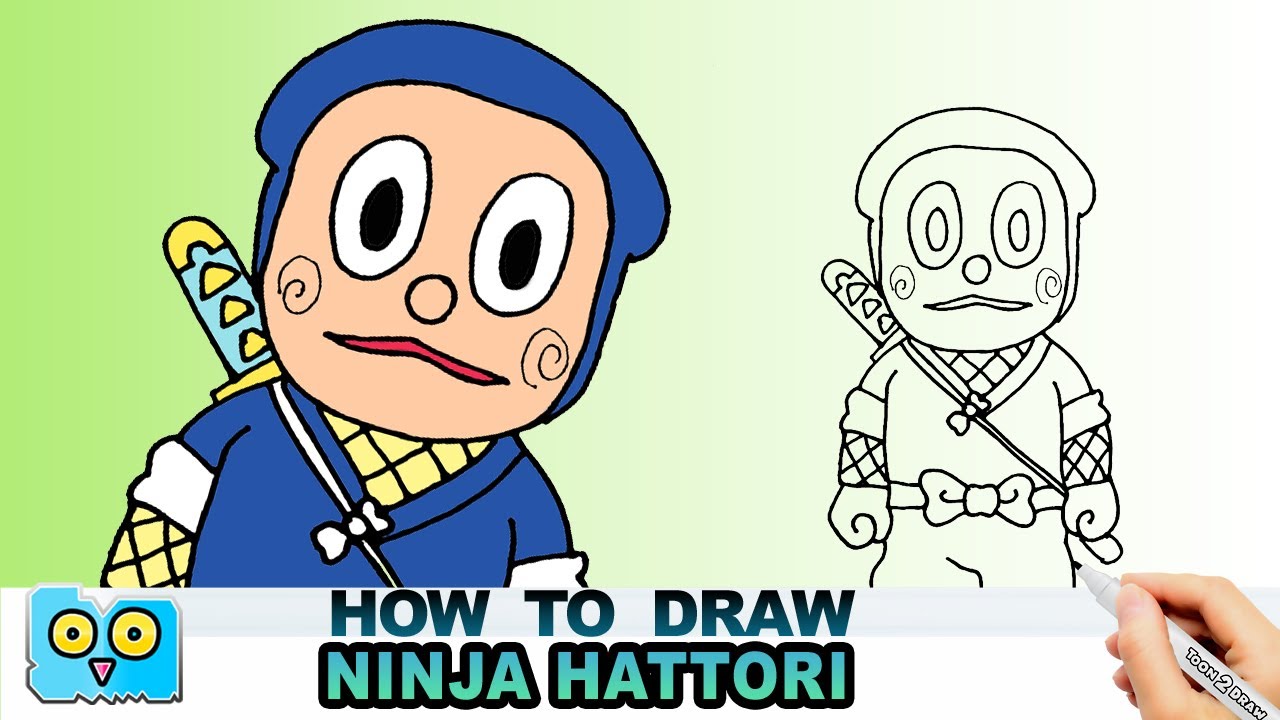 How to draw Shinzo Hattori Cartoon from Ninja Hattori - YouTube