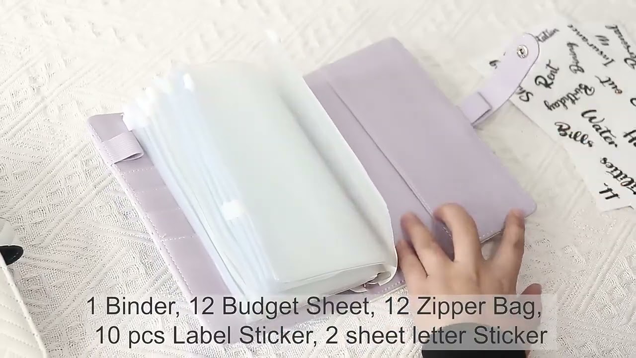 Joytop Macaroon Gradient Color Laser Pu Leather Organizer 6 Ring Binder A6 Cash Budget Binder Wallet