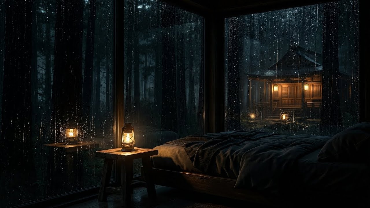 Pure Relief: Rain Sounds for Sleep, Rainy Forest Night in a Zen Bedroom, Relax Deeply Today ✨