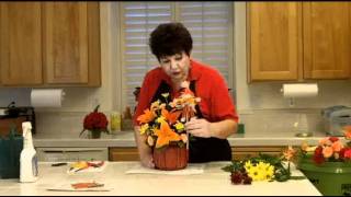 http://flowerarranging101.tv - Flower Arranging Class - Halloween Pumpkin