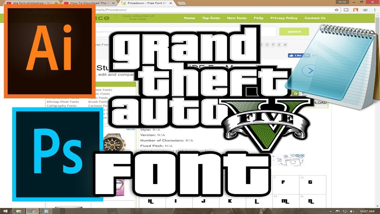 How To Download The Gta Font How To Get The Gta Font Download Installation 15 Gta V Youtube