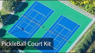 Pickleball Court Kits

Kits come in navy blue and sport green tiles, borders are also available for the gate openings and perimeter.  A traditional pickle ball court is 20 x 40 Ft., this kit includes an added border area making the total area of the court 30x60 foot.

    Cushioned surface to reduce muscle stress
    Flex joints for expansion and contraction
    Grip top surface for less skid
    Perforated design offers quick drainage
    Fungus and mildew resistant
    Available with or without pre-painted white lines

Without Lines:
https://www.greatmats.com/pickleball-court/pickleball-court-kit-no-lines-30x60-ft.php
With Lines:
https://www.greatmats.com/pickleball-court/pickleball-court-kit-lines-30x60-ft.php

Call Us 877-822-6622 or visit Greatmats.com for all your specialty flooring needs!

#pickleball #pickleballcourt #outdoorflooring #outdoortiles #sportsfloor