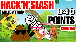 How to make Hack'n'slash like melee attack in unity | score counter in unity (Unity Tutorial)