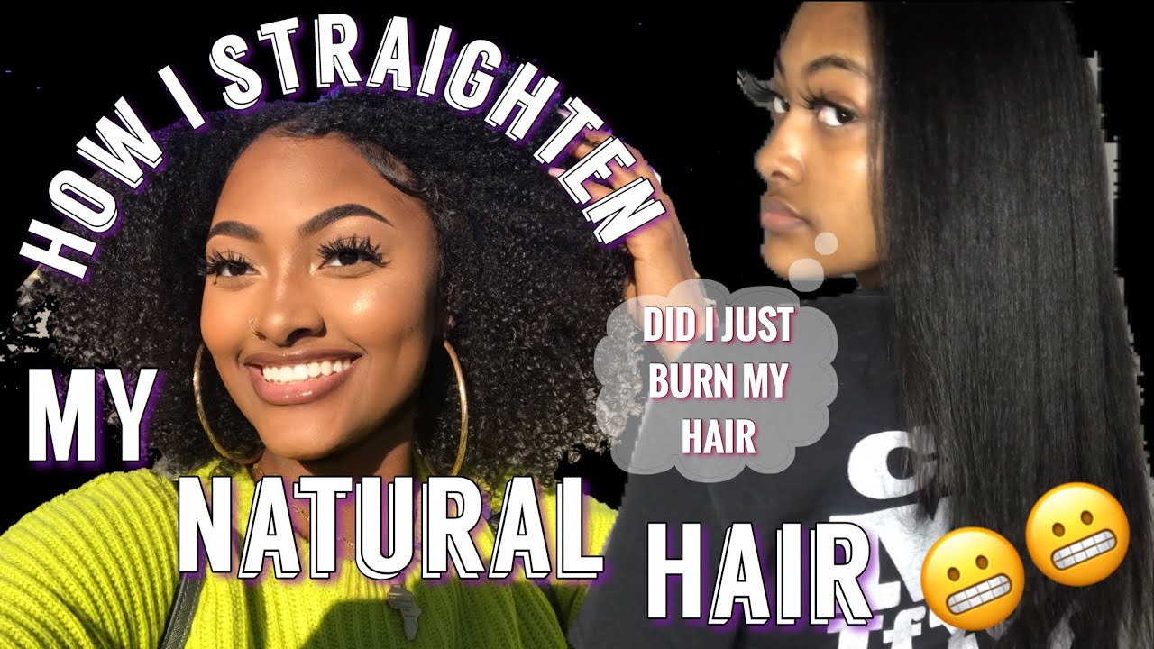 AM I BURNING MY HAIR?! Flat Ironing My Natural Hair YouTube