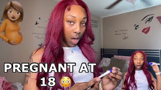 IM PREGNANT AT 18 😳 taking a pregnancy test on camera 📸!