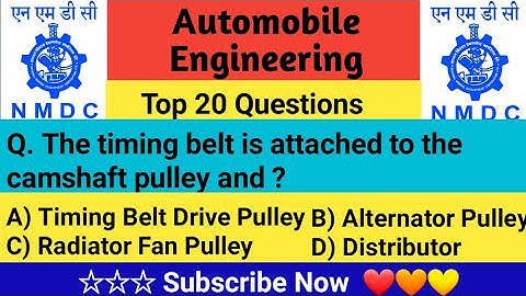 NMDC Model Paper 2021 || Top 20 Automobile 🚘 Engineering Objective Questions And Answer For All Exam