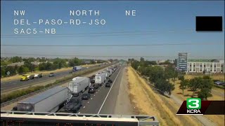 Big traffic delays Tuesday afternoon on I-80 after big rig crash