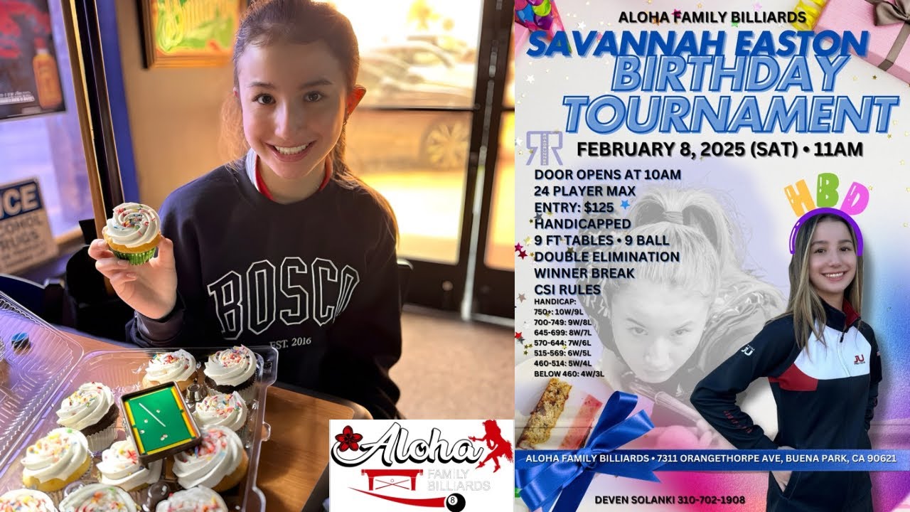 15th Birthday at Aloha Billiards - Savannah Easton vs Jose Centeno