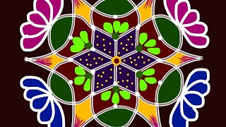 5*3 dot Rangoli designs 🌼 easy Rangoli designs 🪷 5*3 dot Rangoli designs 🌼 easy Rangoli designs 🪷