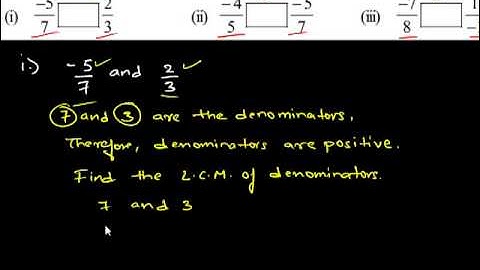 Rational Numbers Exercise 9.1.8.1 Fill in the boxes with correct symbol out of