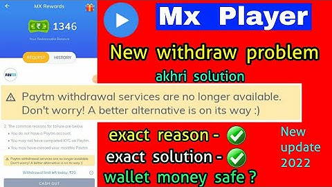 Mx player withdraw new update 2022 || Mx wallet ka paisa milega ya nahi? akhri solution