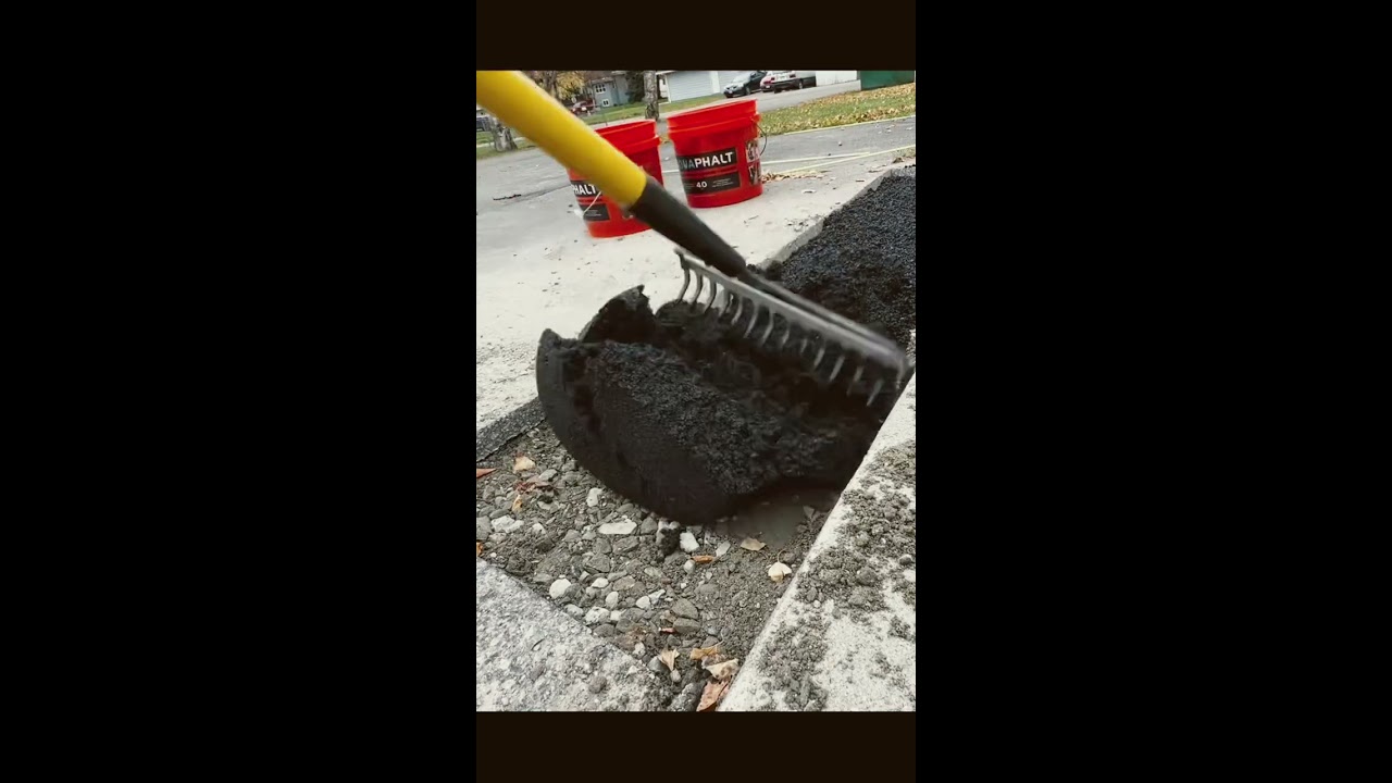 Driveway Pothole Repair With Aquaphalt Cold Patch