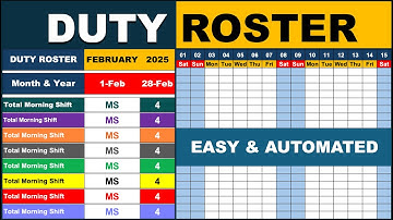 How to Create a Duty Roster & Shift Schedule in Excel | Easy & Automated Method