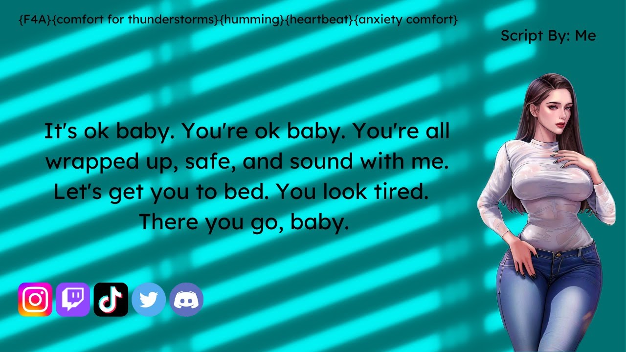 Girlfriend Comforts You During A Thunderstorm {F4A}{comfort}{humming}{Anxiety comfort}{heartbeat}