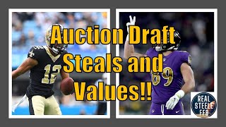 Auction Draft Steals and Values!! | 2023 Fantasy Football