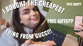 I BOUGHT THE CHEAPEST ITEM FROM GUCCI !! FREE GIFTS?? FREE BAG!!