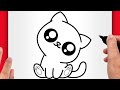 How to draw a cat easy  cute cat drawing easy