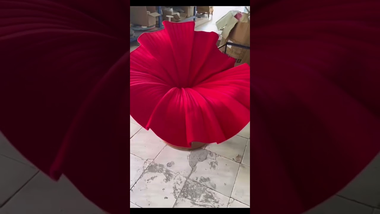 2589 SGD deliver to door step (Deposit 489 SGD) Designer Luxury Fiberglass Lotus Rotating Art Chair